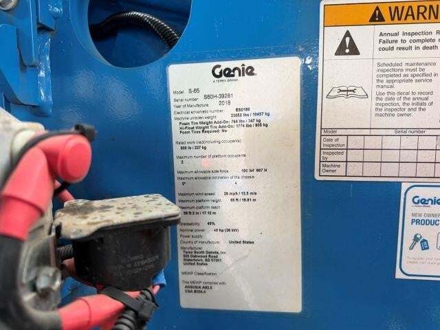 2018 Genie S-65-8