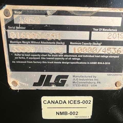 2019 JLG 1055-20