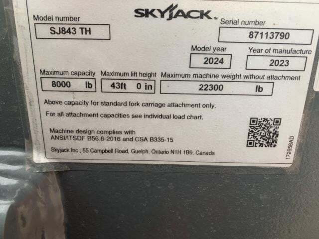 2025 Skyjack SJ843 TH-16