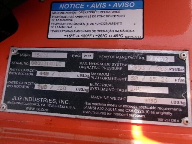 2022 JLG T500J-23
