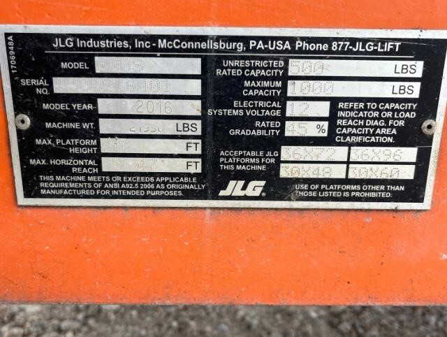 2016 JLG 600S-19