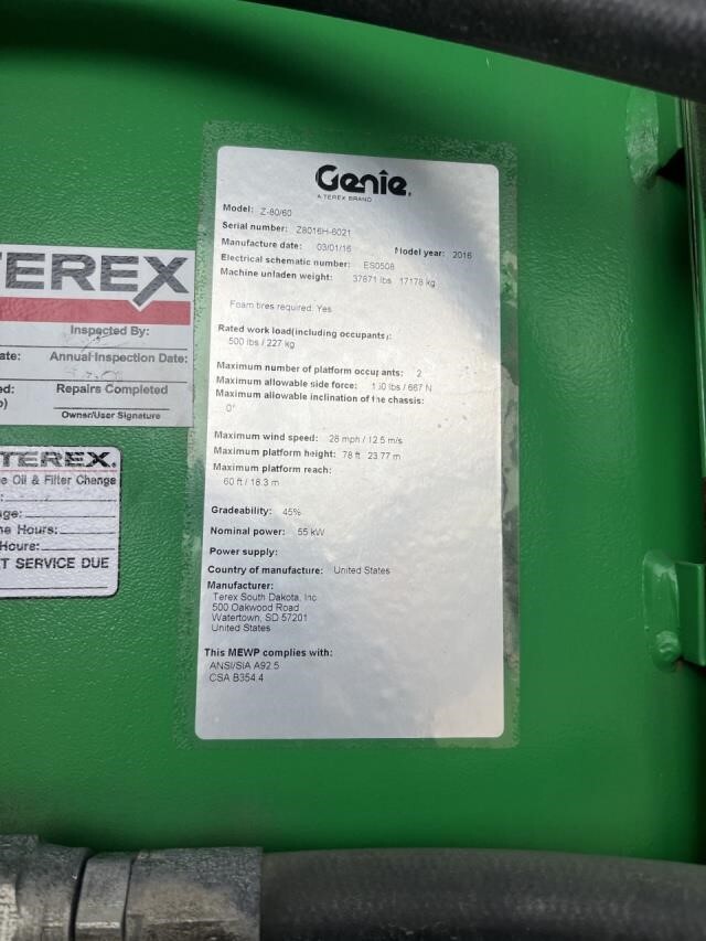 2016 Genie Z-80/60-19