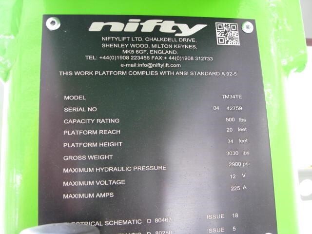 2026 Niftylift TM34T-22