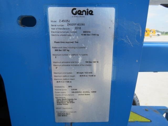 2018 Genie Z-45/25J DC-20