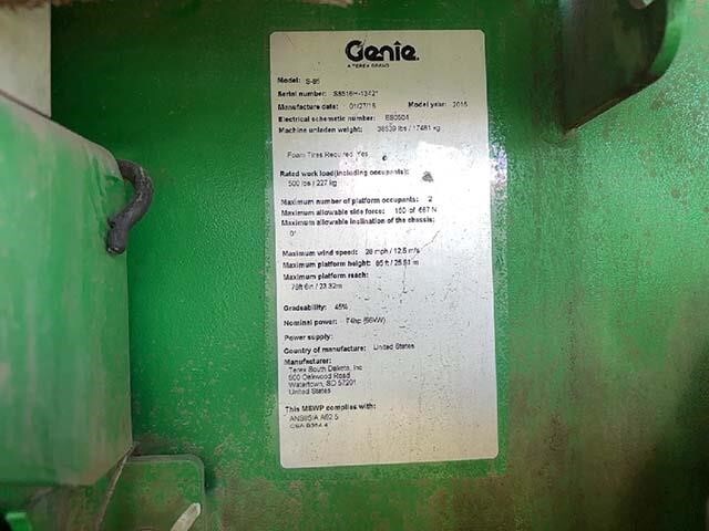 2016 Genie S-85-34