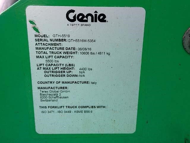 2016 Genie GTH-5519-32