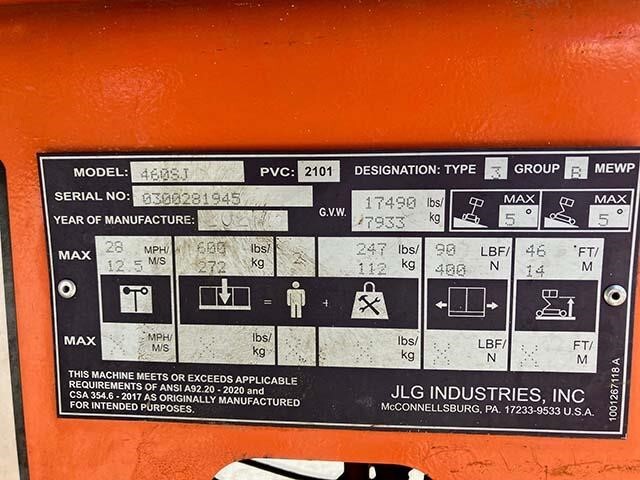 2021 JLG 460SJ-6