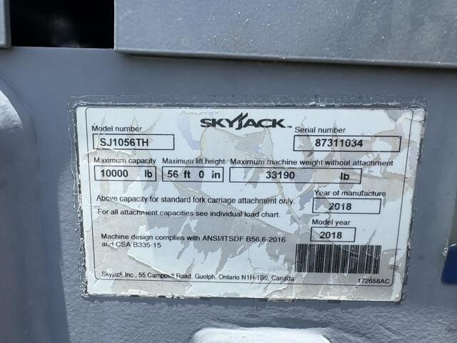 2018 Skyjack SJ1056 TH-10