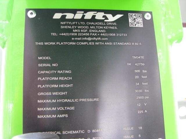 2026 Niftylift TM34T-22