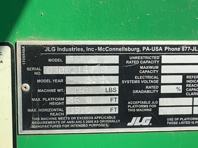 2016 JLG 460SJ-24