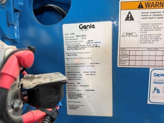2018 Genie S-65-8