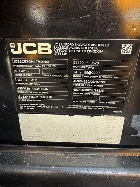 2019 JCB 507-42-37