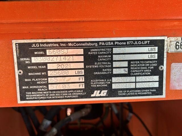 2021 JLG 660SJ-6
