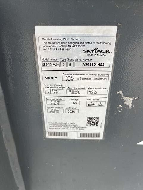 2026 Skyjack SJ45 AJ-20