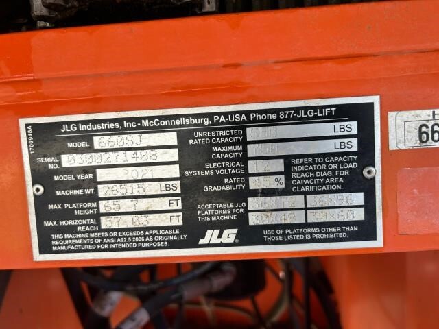 2021 JLG 660SJ-6