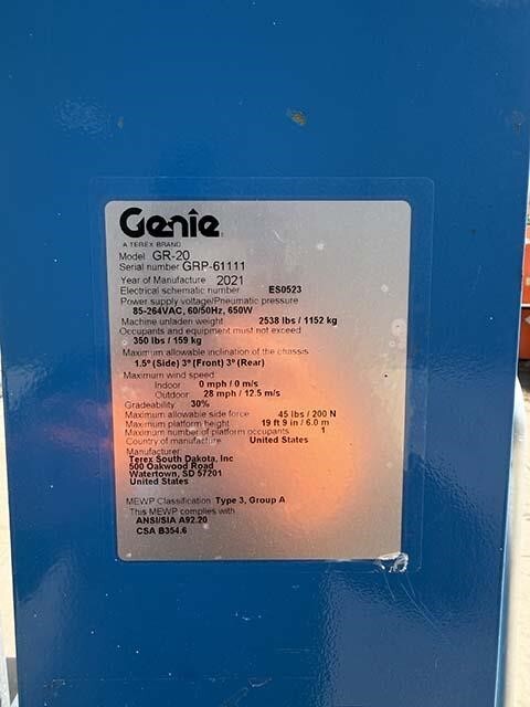2021 Genie GR-20-32