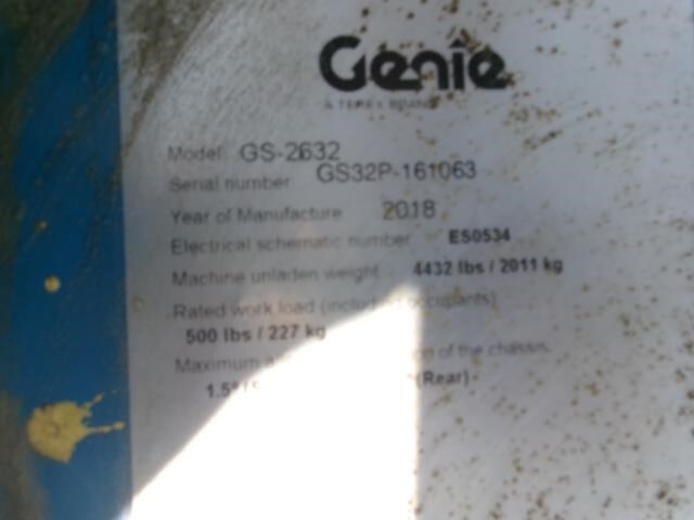 2018 Genie GS-2632-15