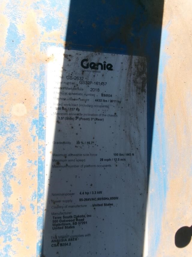 2016 Genie GS-2632-13