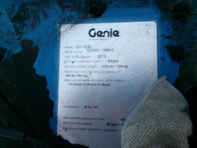 2018 Genie GS-1930-15