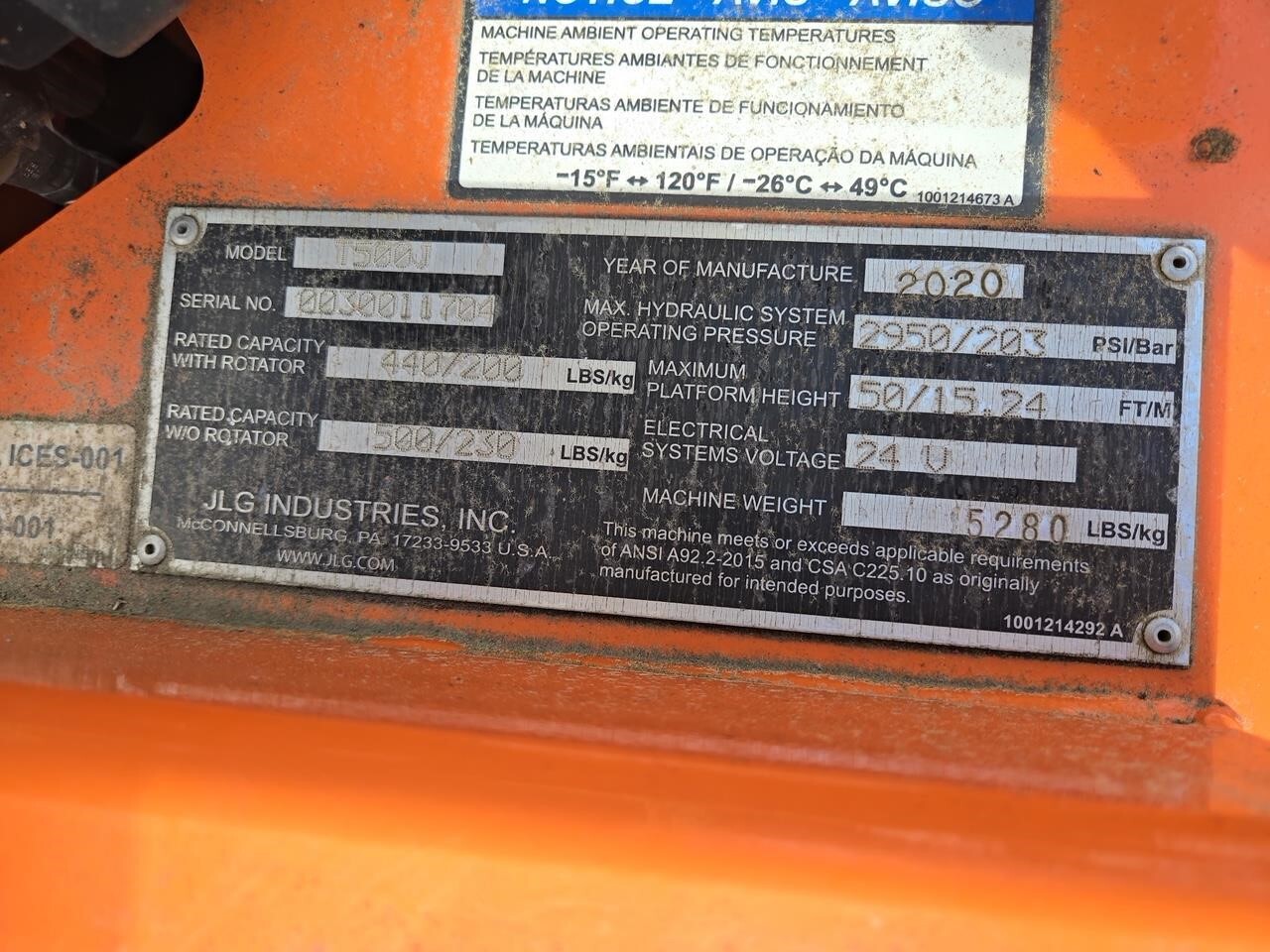 2020 JLG T500J-24