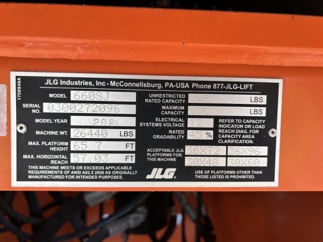 2021 JLG 660SJ-6