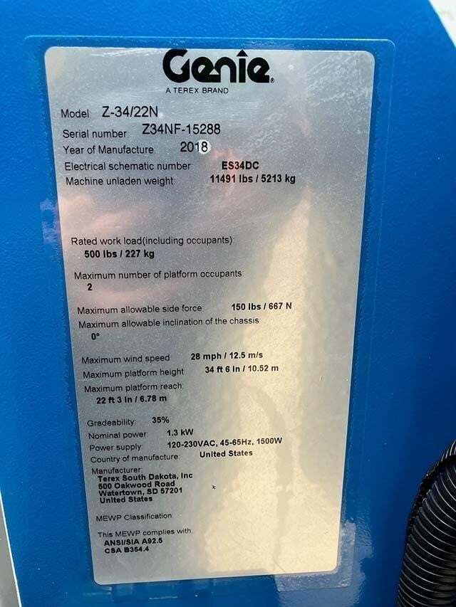 2018 Genie Z-34/22 N-6