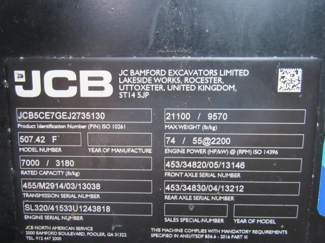 2018 JCB 507-42-27