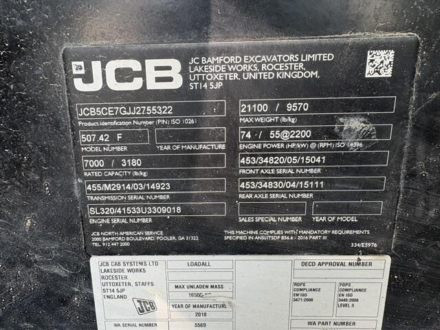 2018 JCB 507-42-16