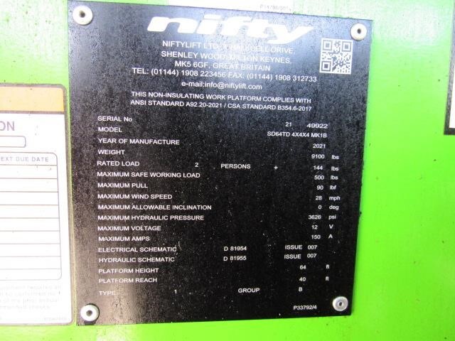 2021 Niftylift SD64 4x4x4-24
