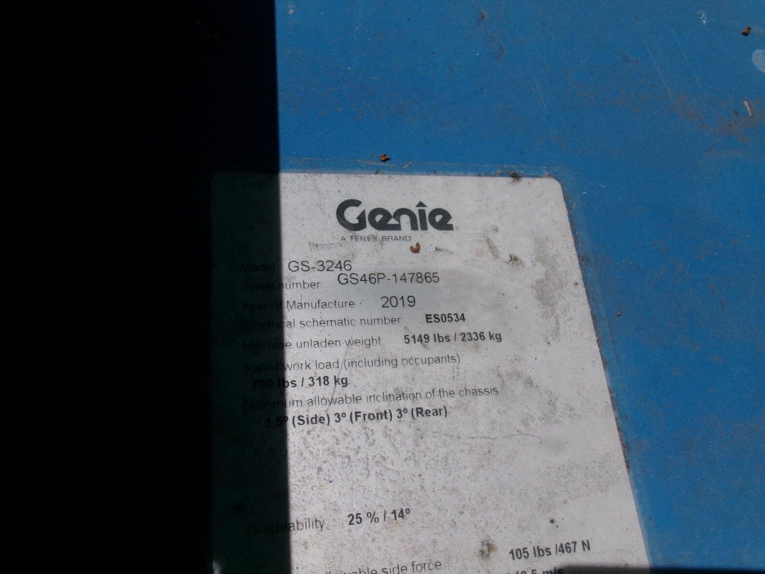 2019 Genie GS-3246-15