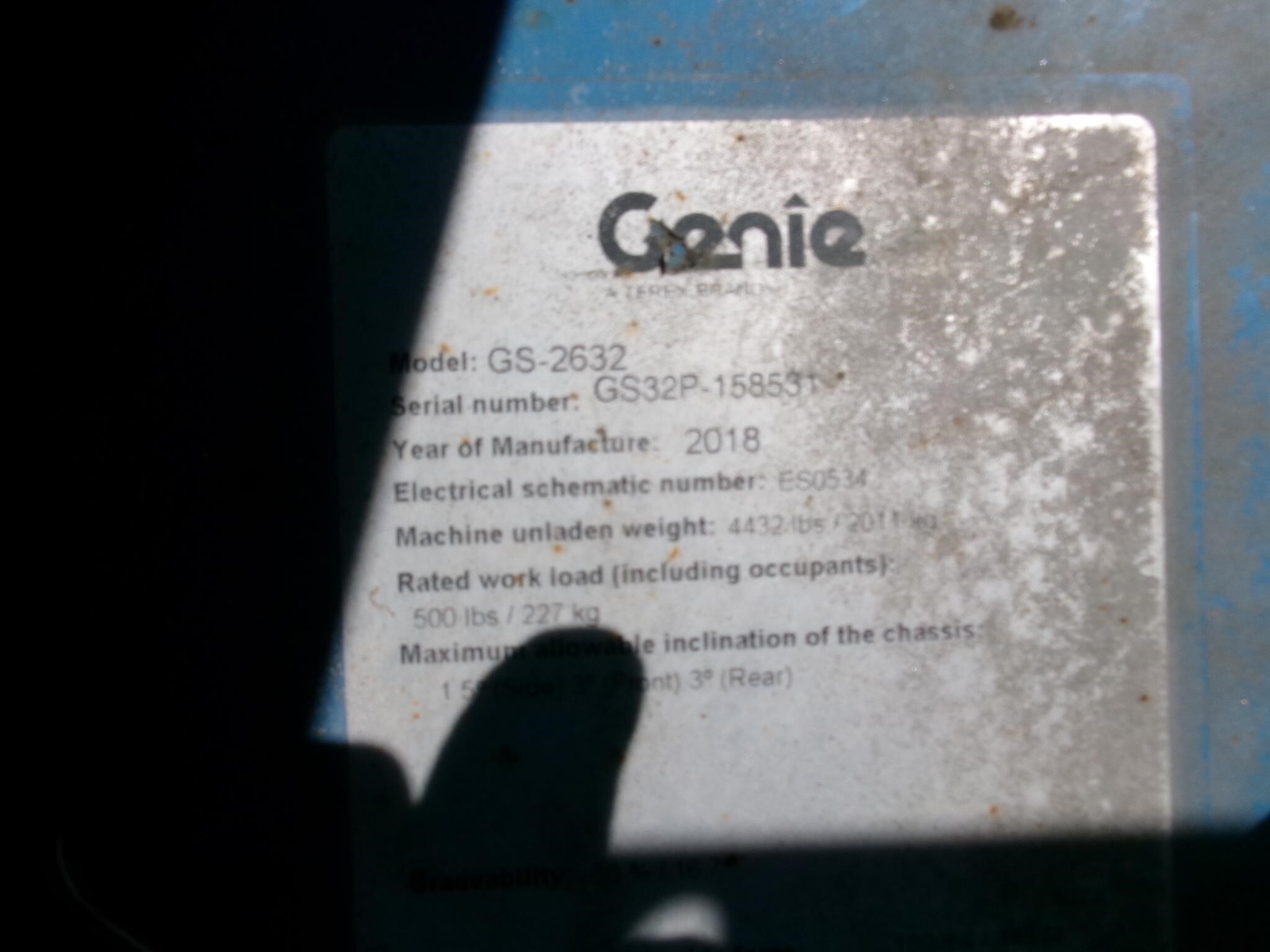 2018 Genie GS-2632-17