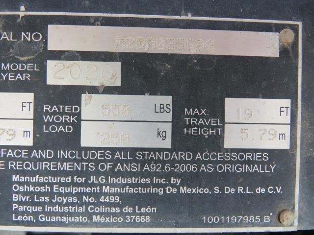 2020 JLG 1932R-20