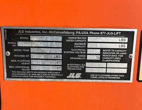 2017 JLG 460SJ-20