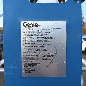 2018 Genie GR-20-7
