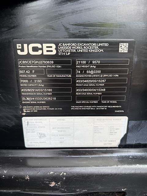 2019 JCB 507-42-40