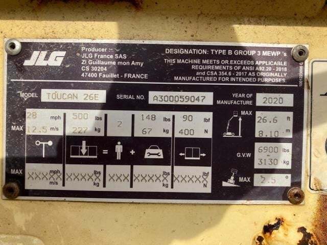 2020 JLG Toucan 26E-6