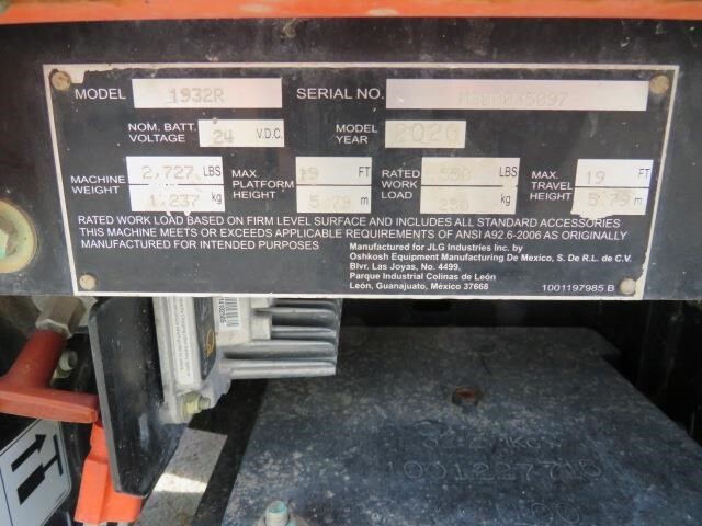 2020 JLG 1932R-19