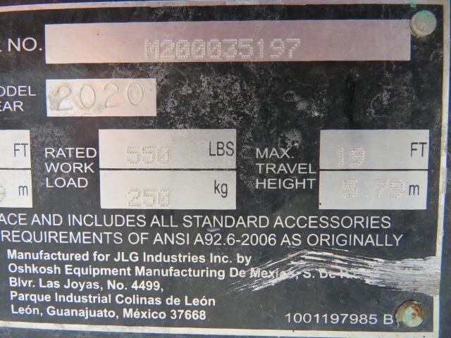 2020 JLG 1932R-20