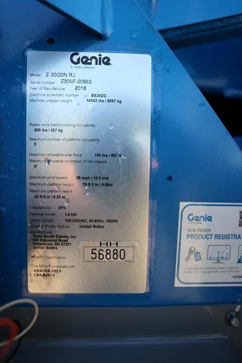 2018 Genie Z-30/20N RJ-37
