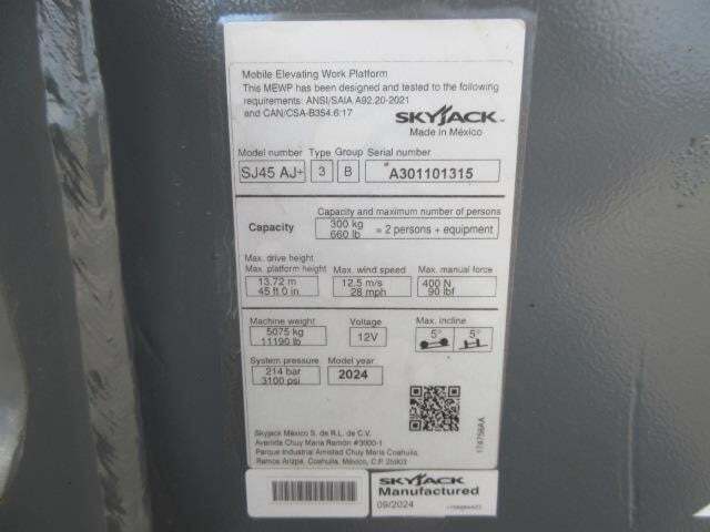 2024 Skyjack SJ45 AJ-30