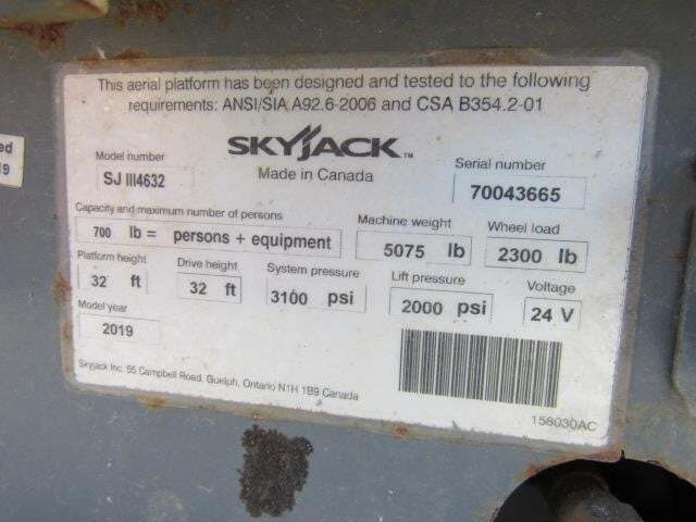 2019 Skyjack SJ4632-20