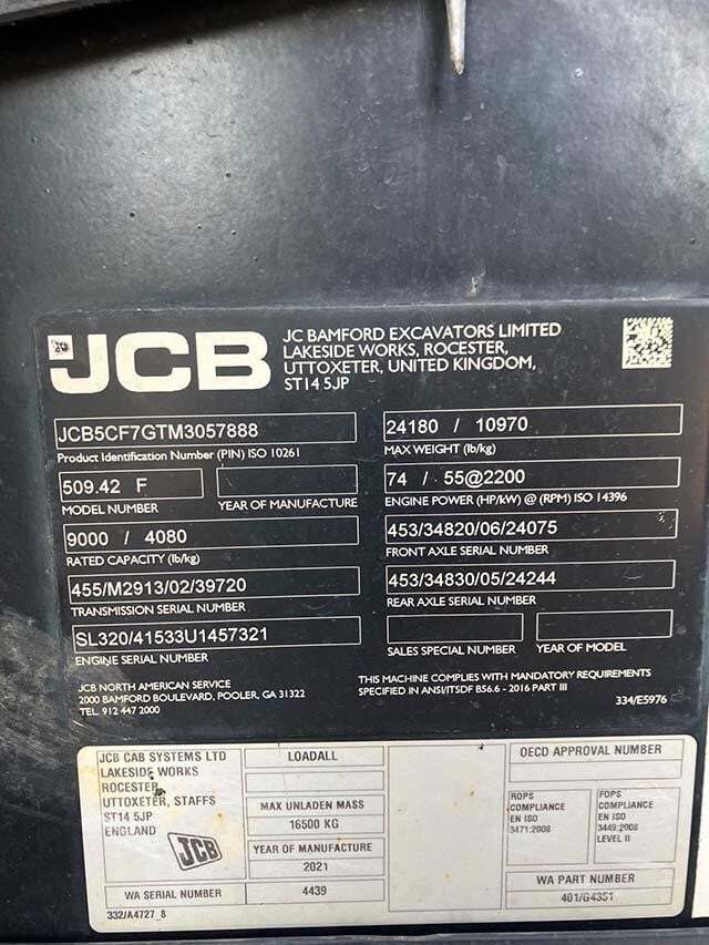 2021 JCB 509-42-6