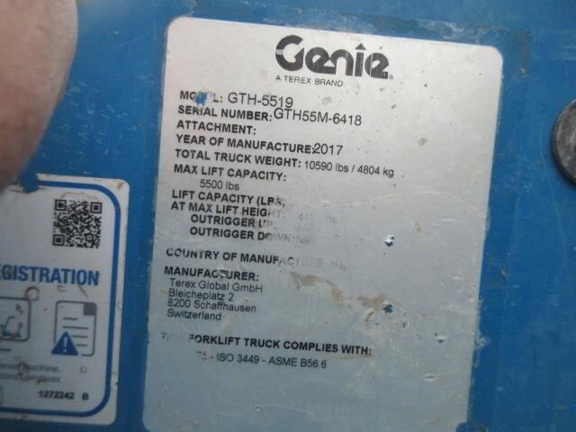 2017 Genie GTH-5519-21