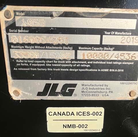 2019 JLG 1055-20