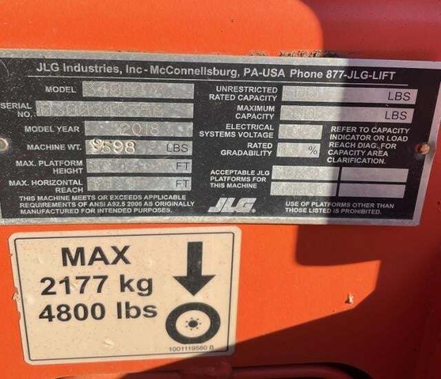 2018 JLG 340AJ-6