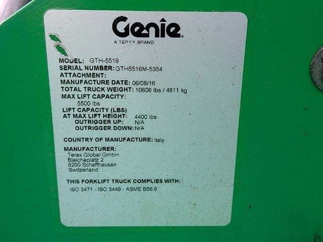 2016 Genie GTH-5519-32