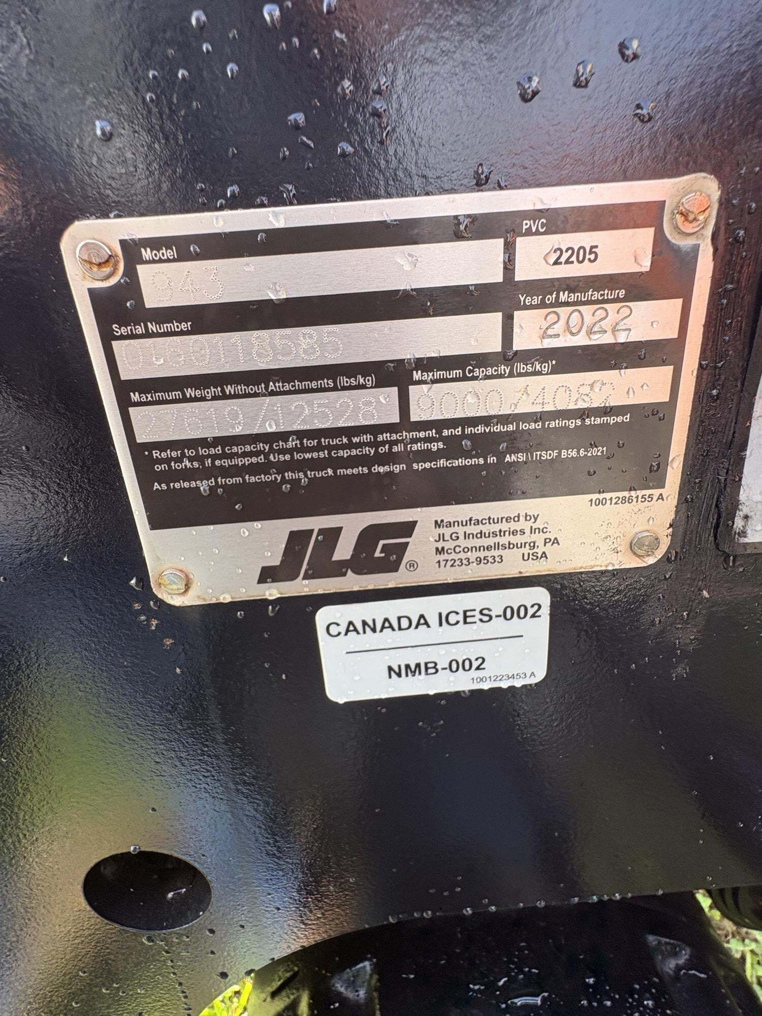 2022 JLG 943-16