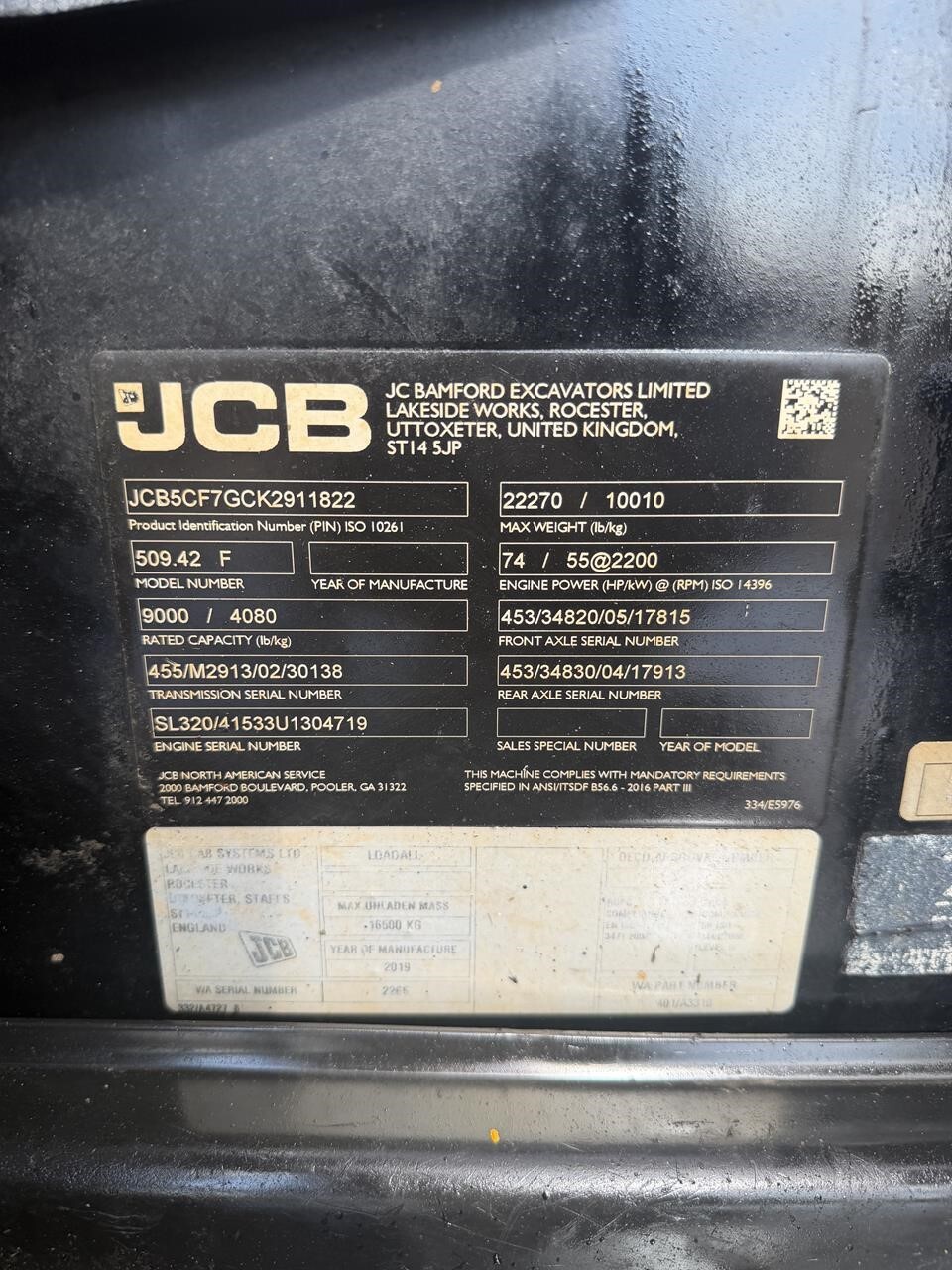 2019 JCB 509-42-24