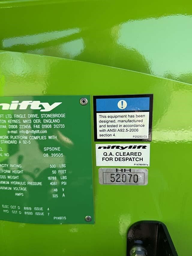 2018 Niftylift SP50N-31