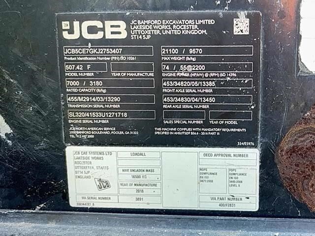 2018 JCB 507-42-28